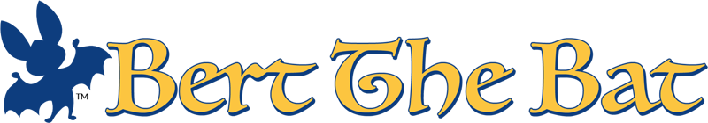 BertTheBat Logo and Yellow Text 800 Bert the Bat logo trademark and wordmark